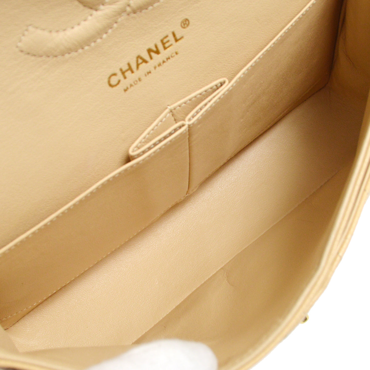 Chanel 2012-2013 Beige Caviar Medium Classic Double Flap Bag