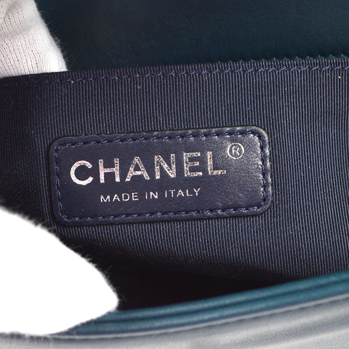 Chanel 2013-2014 Blue Tweed Velvet Small Boy