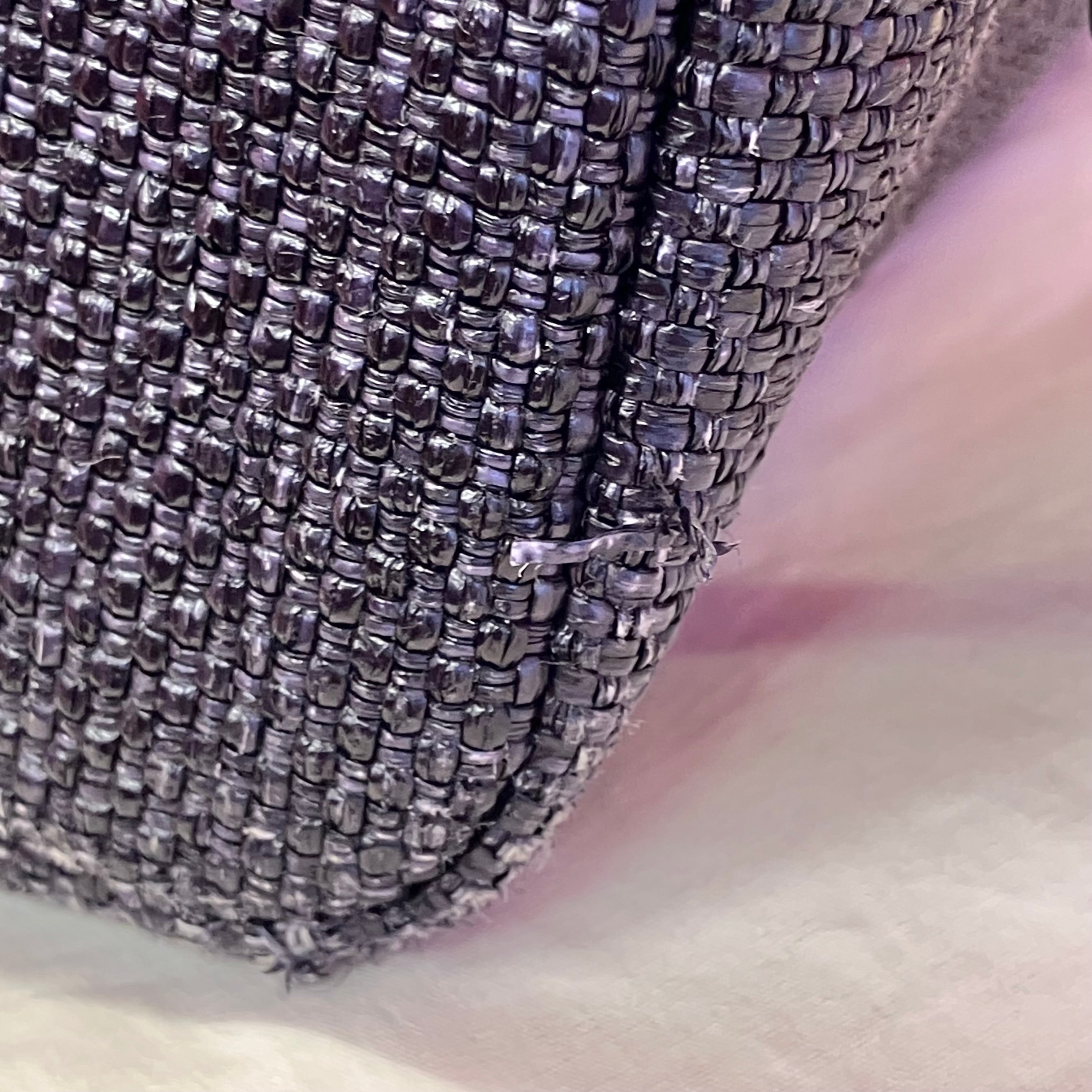 Chanel 2019 Black Straw Deauville Bucket Backpack