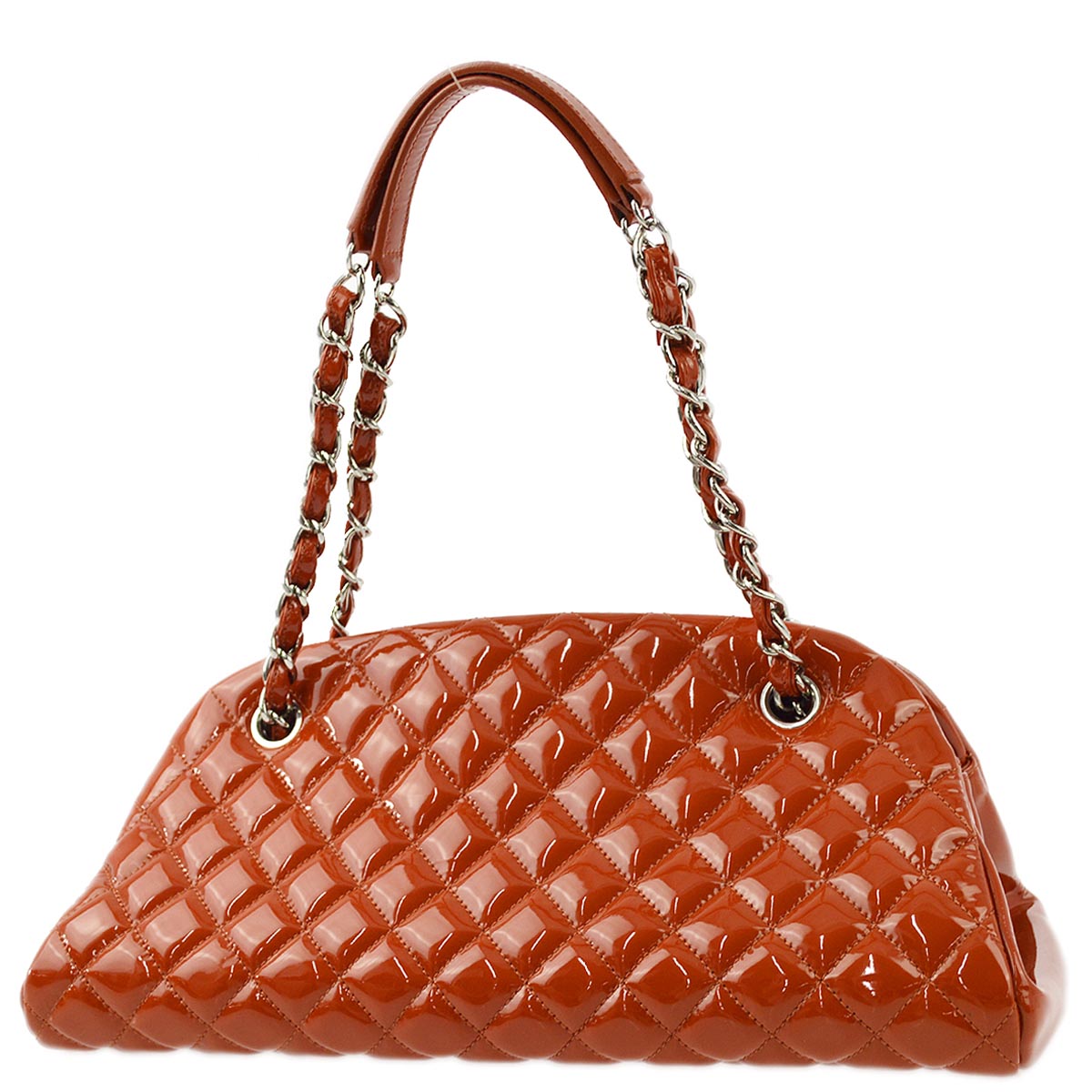 Chanel 2010-2011 Brown Patent Leather Double Chain Shoulder Bag