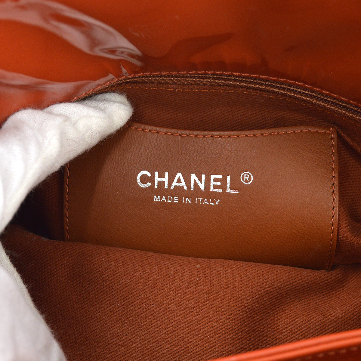 Chanel 2010-2011 Brown Patent Leather Double Chain Shoulder Bag