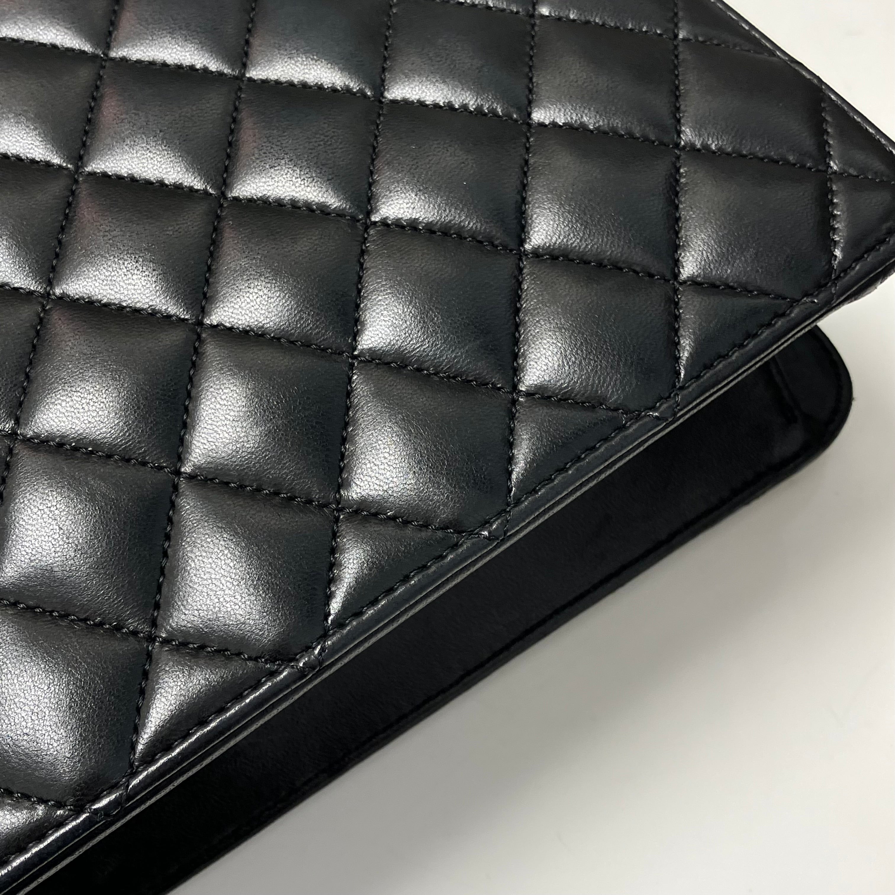Chanel 2010-2011 Black Lambskin Turnlock Medium Half Flap Shoulder Bag