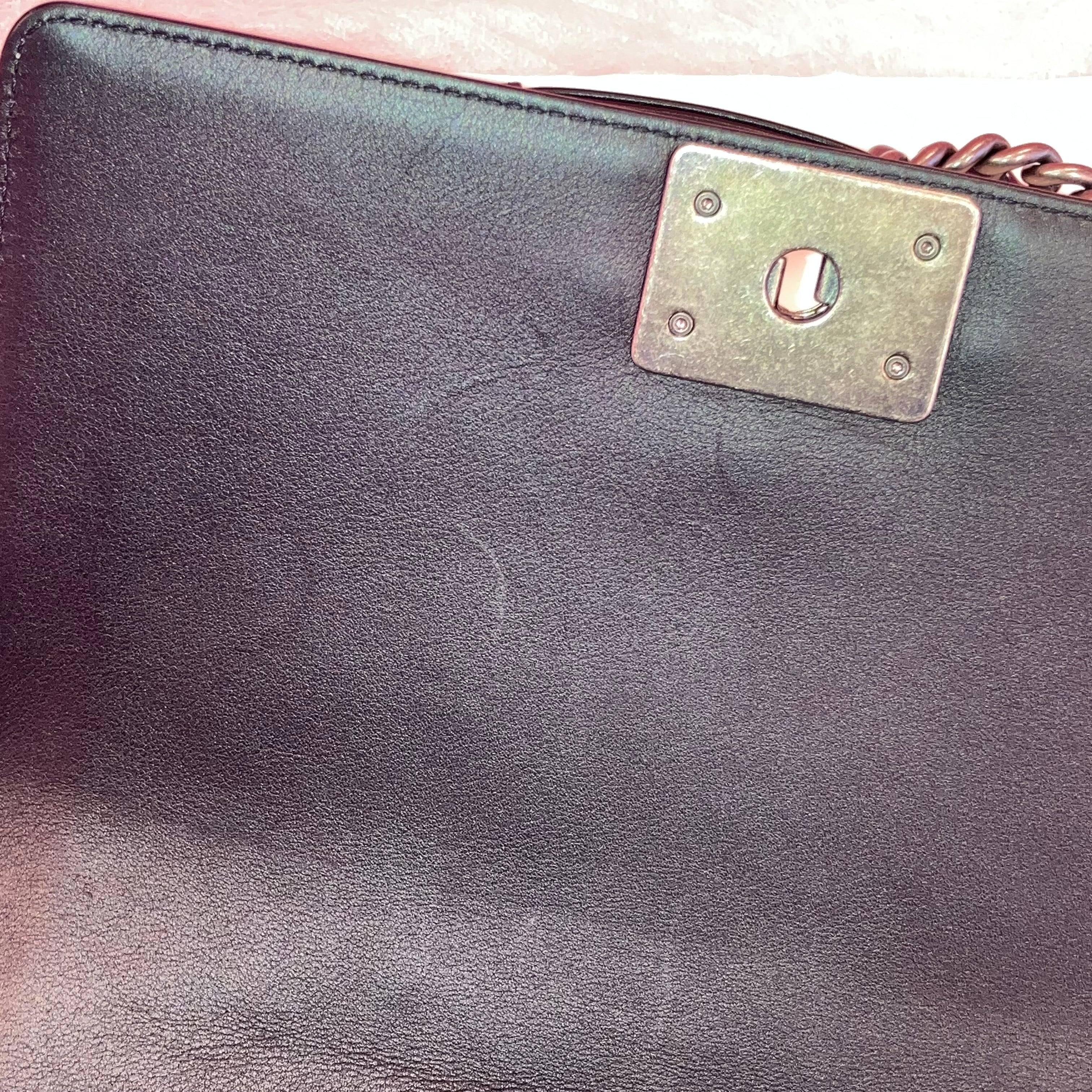 Boy Chanel 2018-2019 Black Bronze Lambskin Medium Shoulder Bag