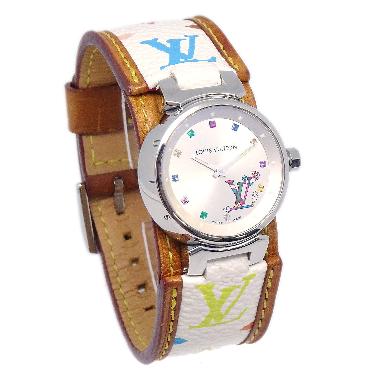 Louis Vuitton x Takashi Murakami Monogram Multicolor Tambour Watch Q12130