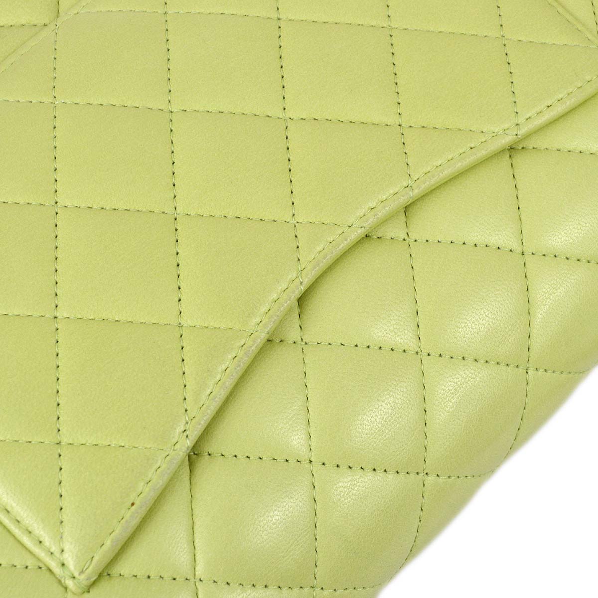 Chanel * 2011 Light Green Lambskin Medium Classic Double Flap Shoulder Bag