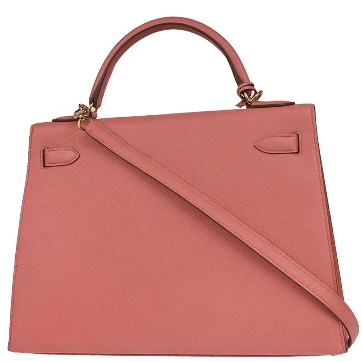 Hermes 2014 Rouge Pivoine Epsom Kelly 32 Sellier 2way Shoulder Handbag