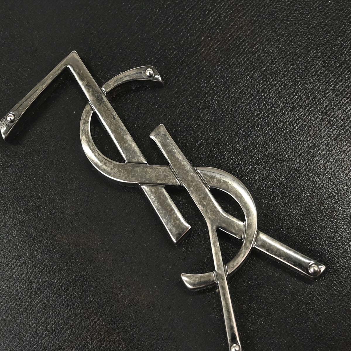 Saint Laurent Black Leather Love Heart Shoulder Bag