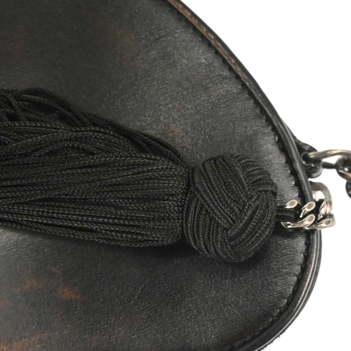 Saint Laurent Black Leather Love Heart Shoulder Bag