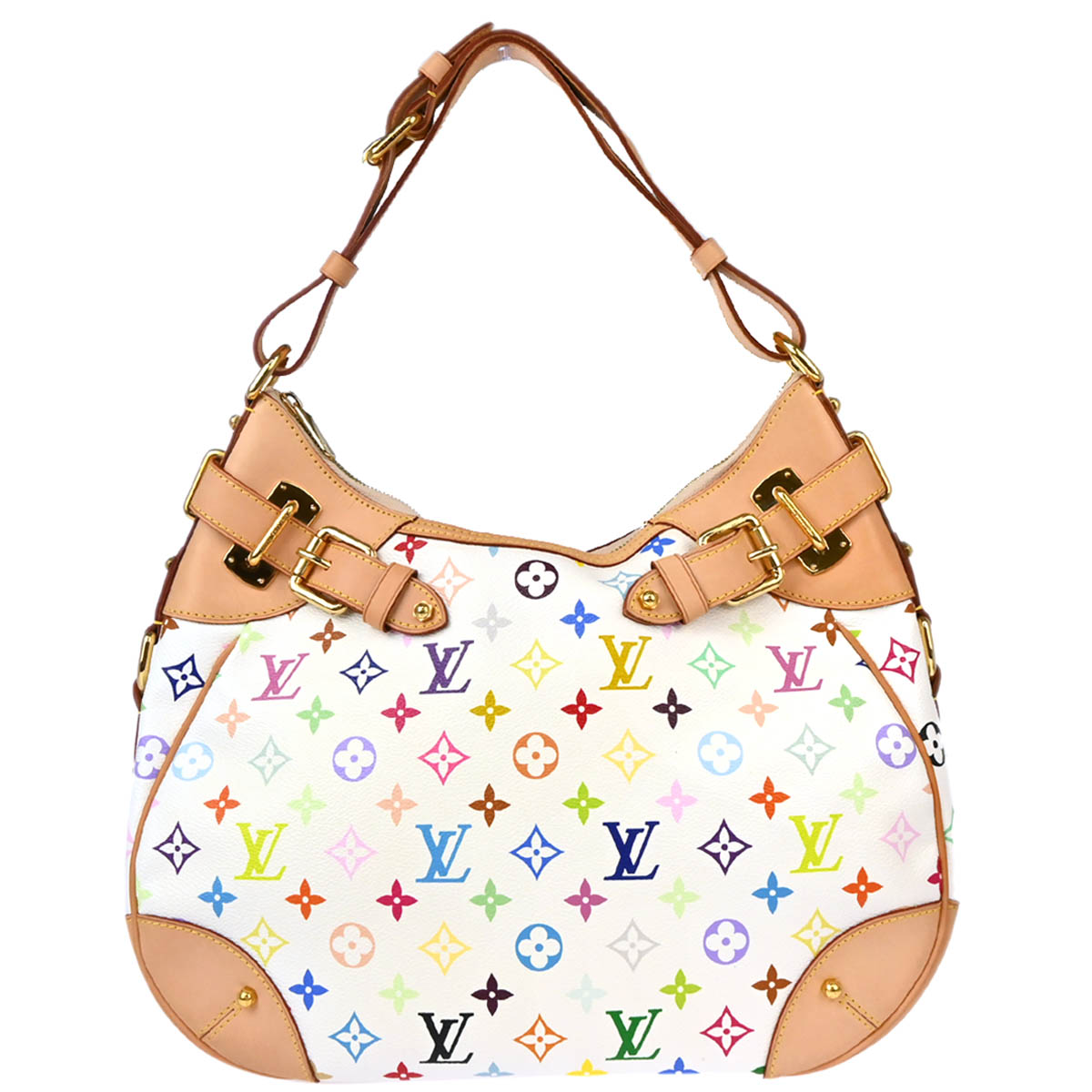 Louis Vuitton 2010 White Monogram Multicolor Greta Handbag M40195