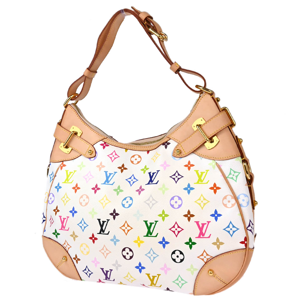 Louis Vuitton 2010 White Monogram Multicolor Greta Handbag M40195