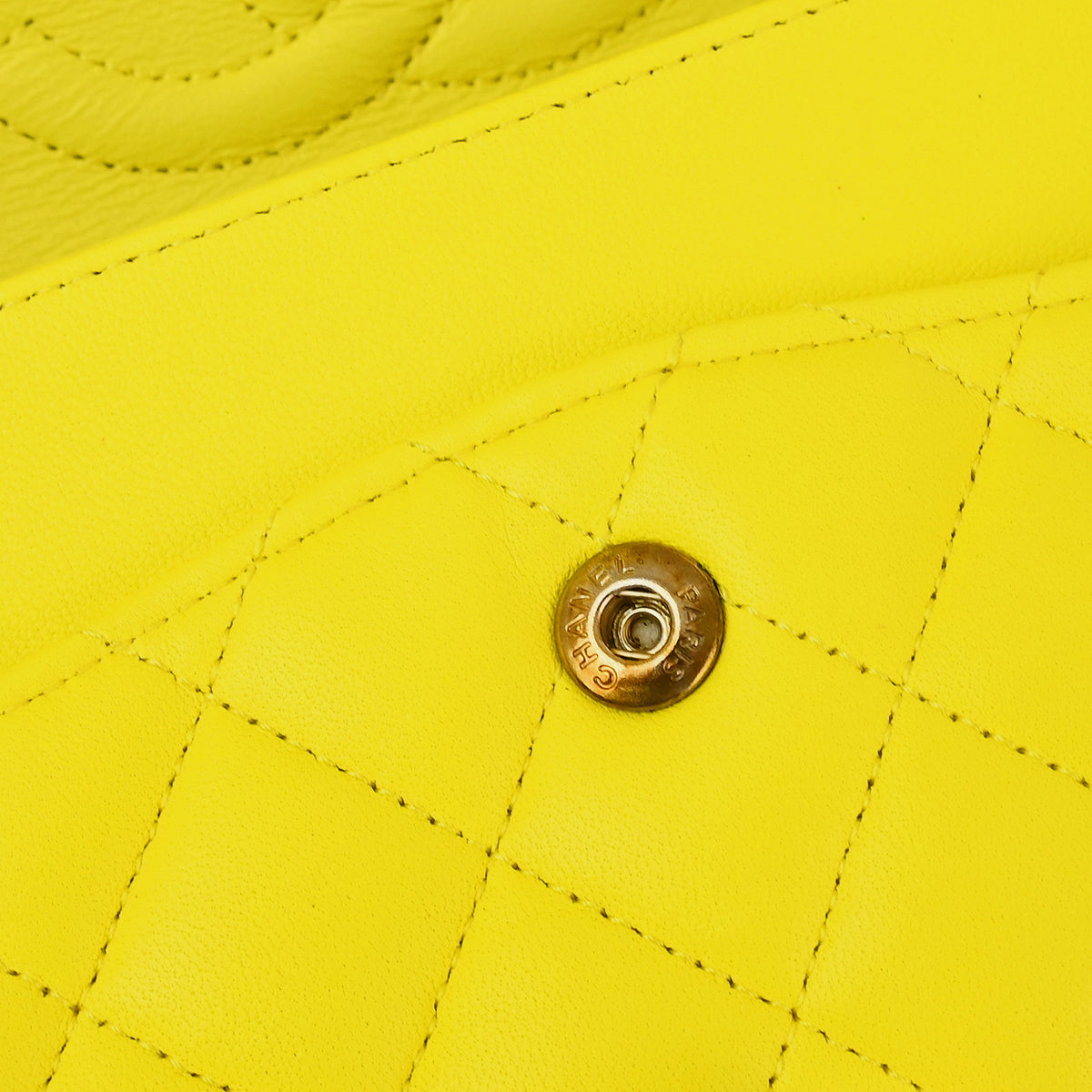 Chanel 2011 Yellow Lambskin Medium Classic Double Flap Shoulder Bag