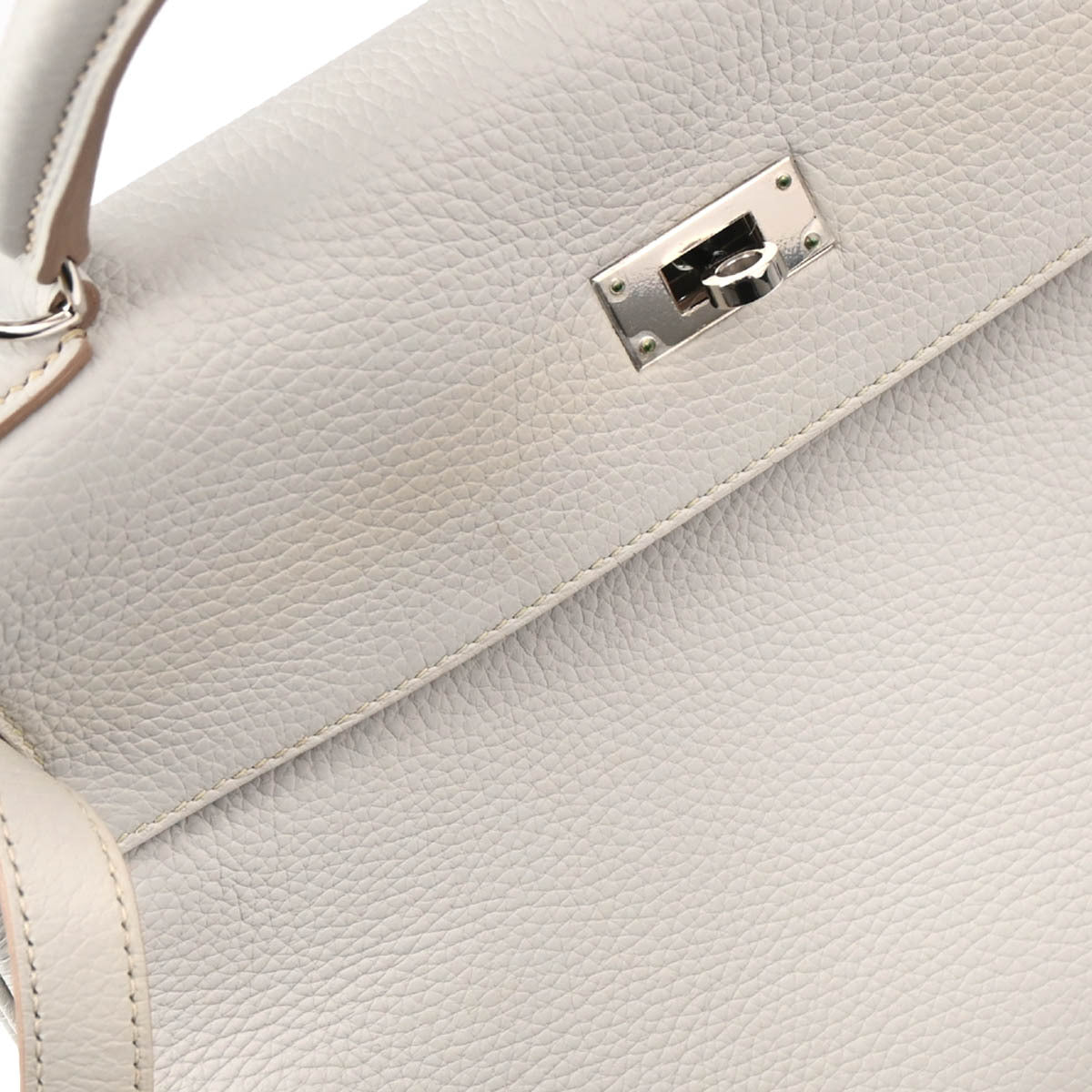 Hermes 2013 Pearl Gray Taurillon Clemence Kelly 32 Retourne Handbag