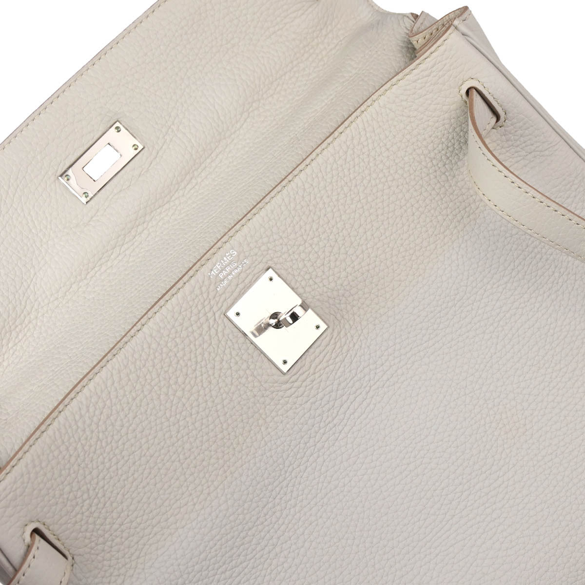 Hermes 2013 Pearl Gray Taurillon Clemence Kelly 32 Retourne Handbag