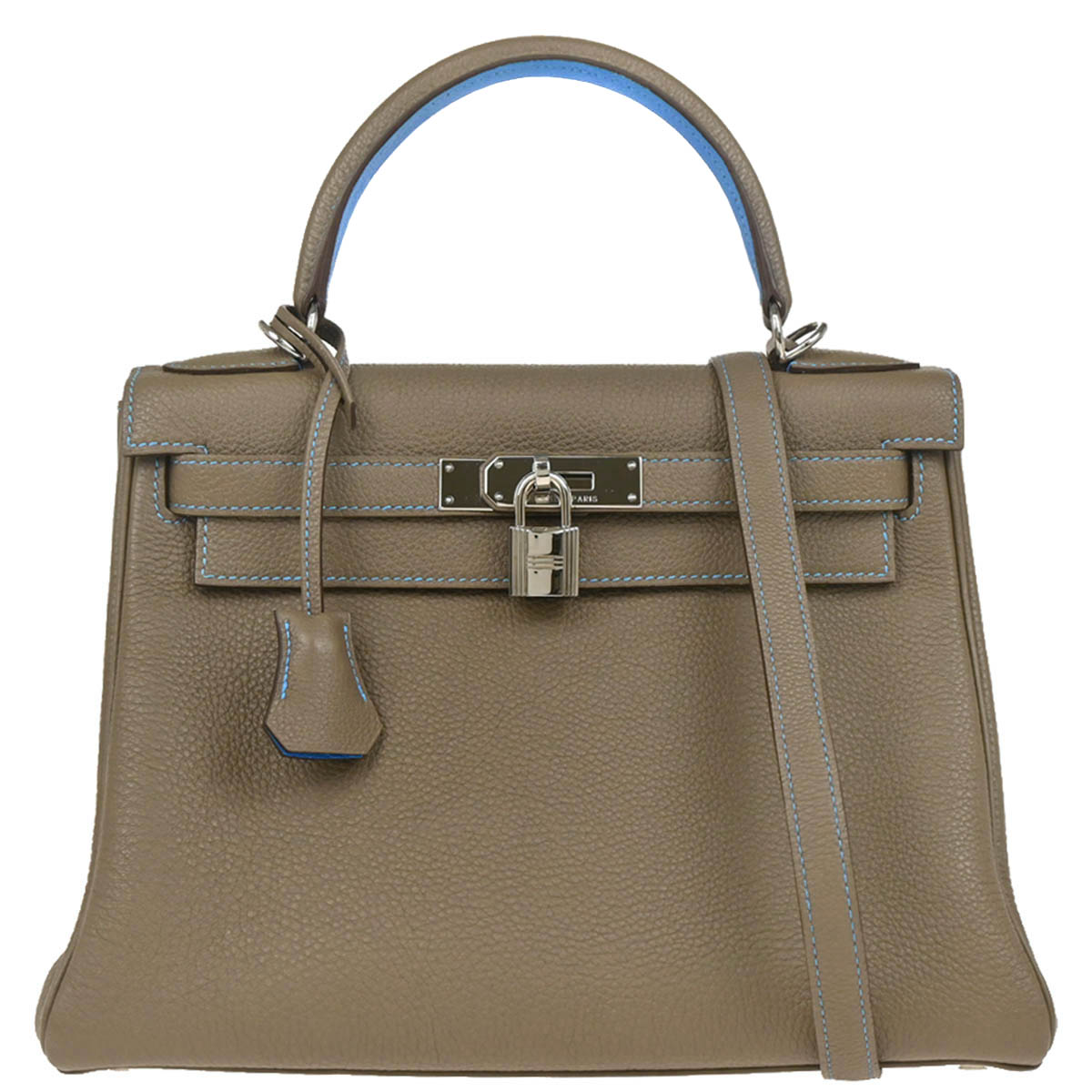 Hermes 2010 Eroupe Turquoise Togo Kelly Ecra 28 Retourne 2way Shooulder Handbag