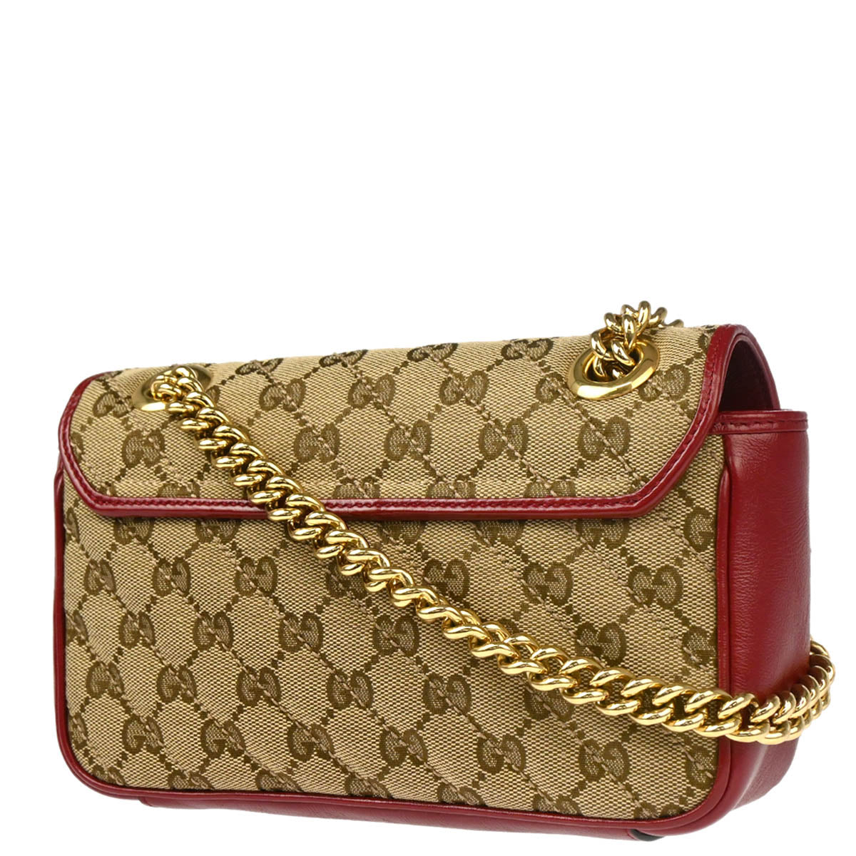 Gucci 2020 Beige Red Marmont GG Shoulder Bag