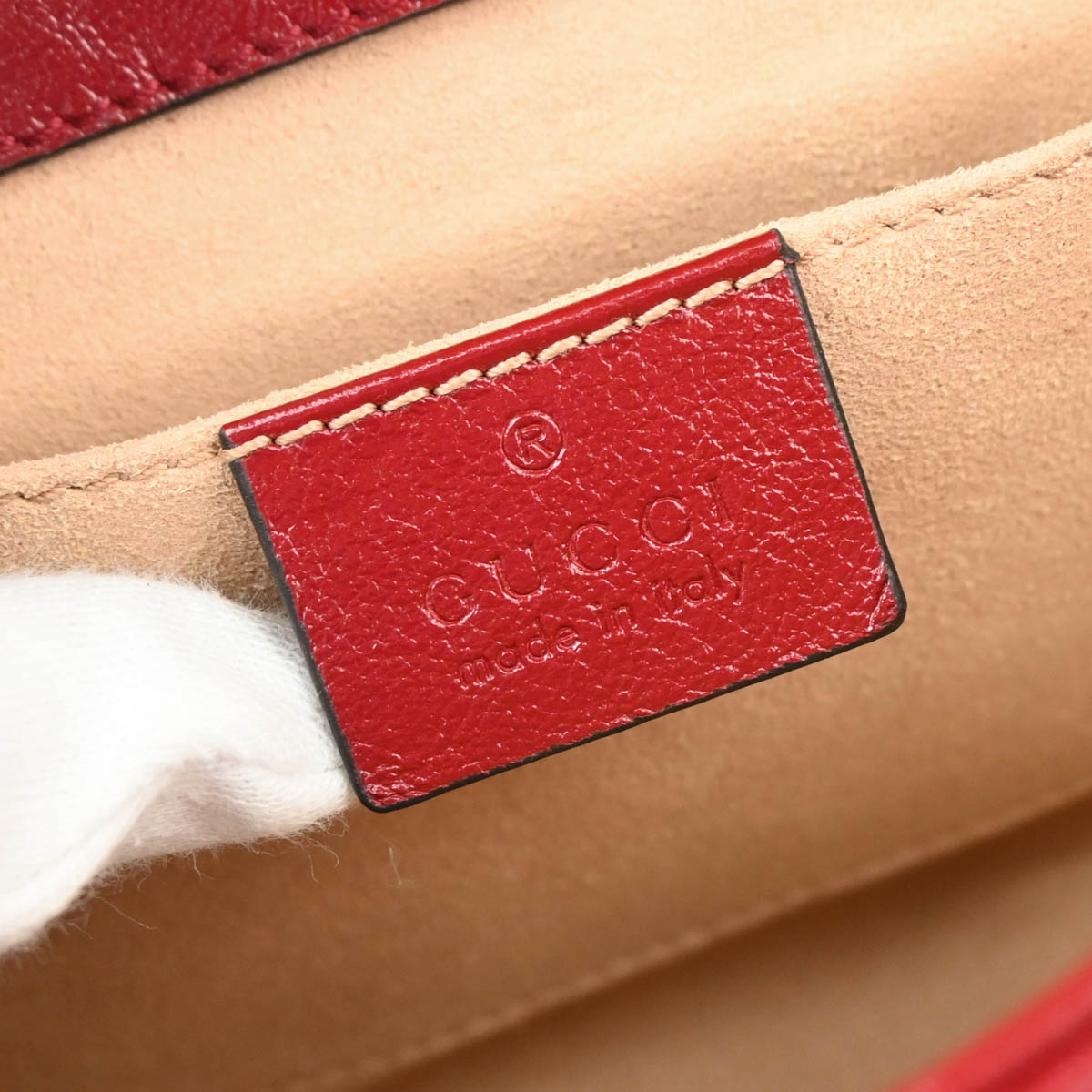 Gucci 2020 Beige Red Marmont GG Shoulder Bag