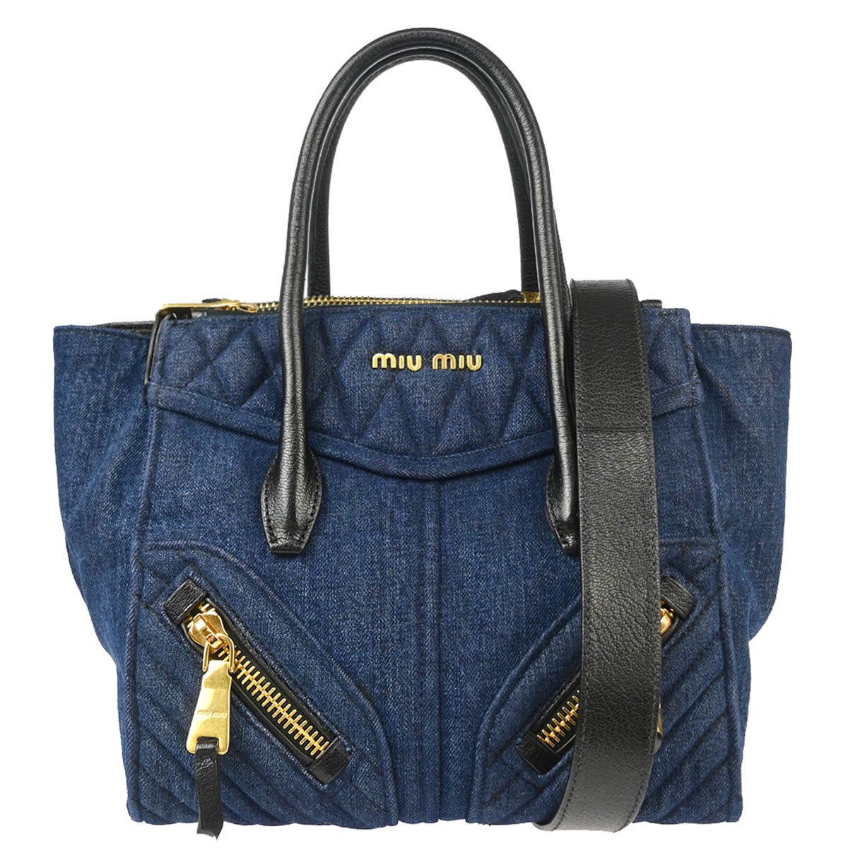 Miu Miu Blue Denim 2way Shoulder Handbag