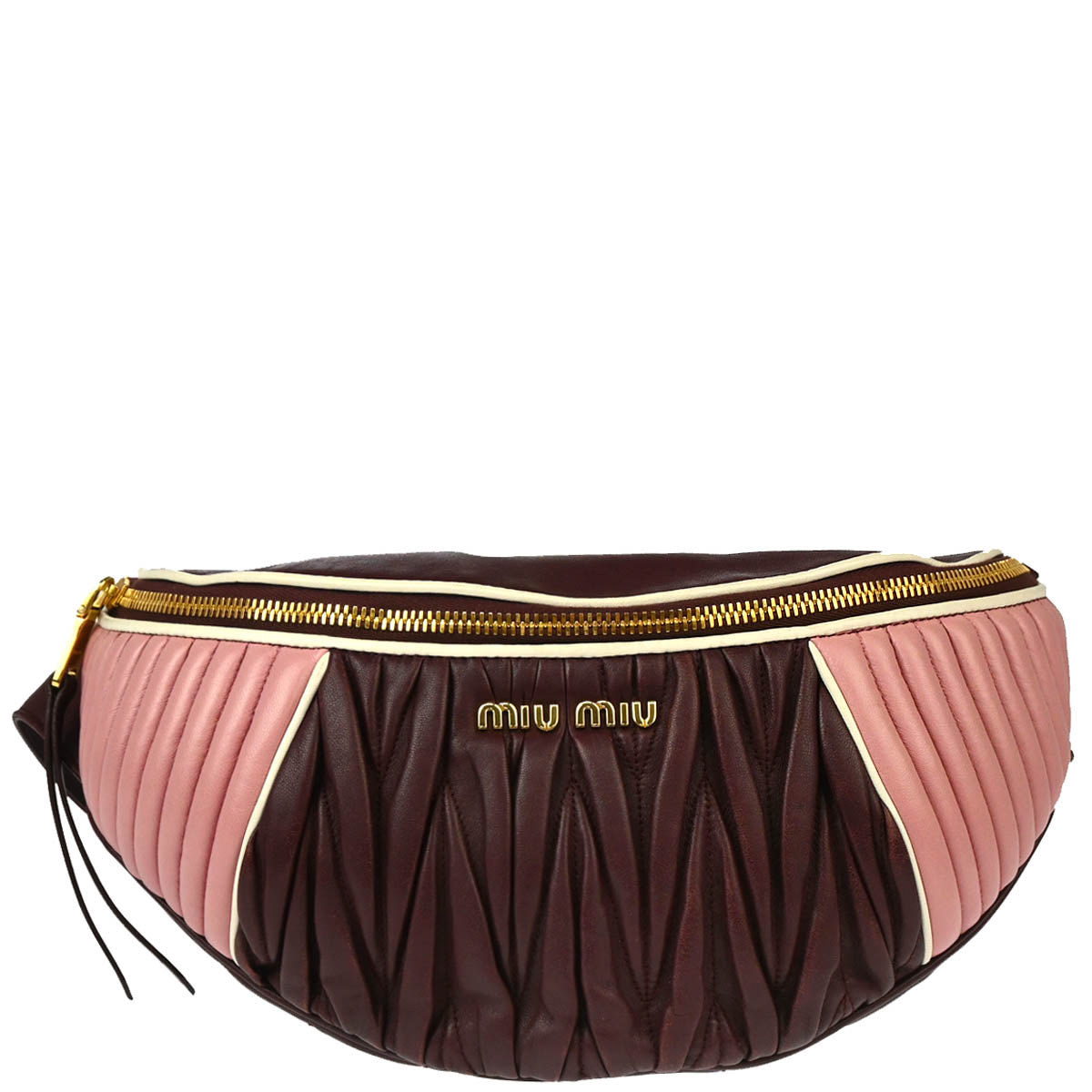 Miu Miu 2018 Bordeaux Pink Rider Lambskin Bum Bag