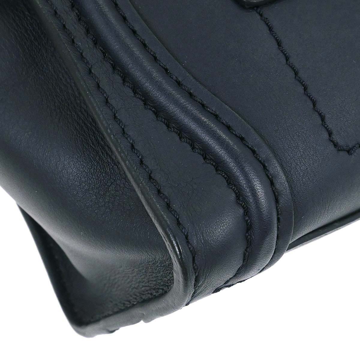 Celine Navy Leather Nano Luggage 2way Shoulder Tote Bag