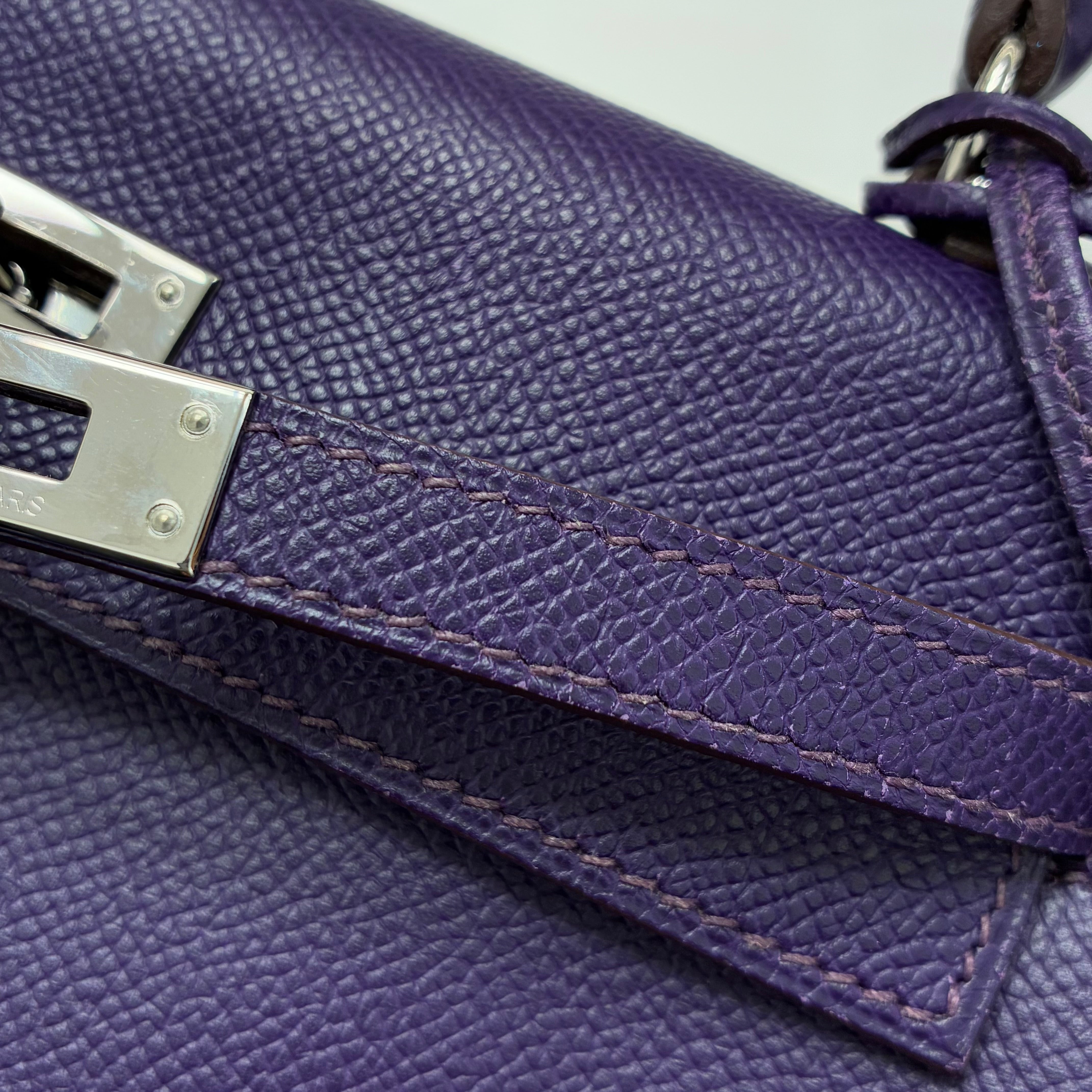 Hermes 2010 Violet Epsom Kelly 25 Retourne