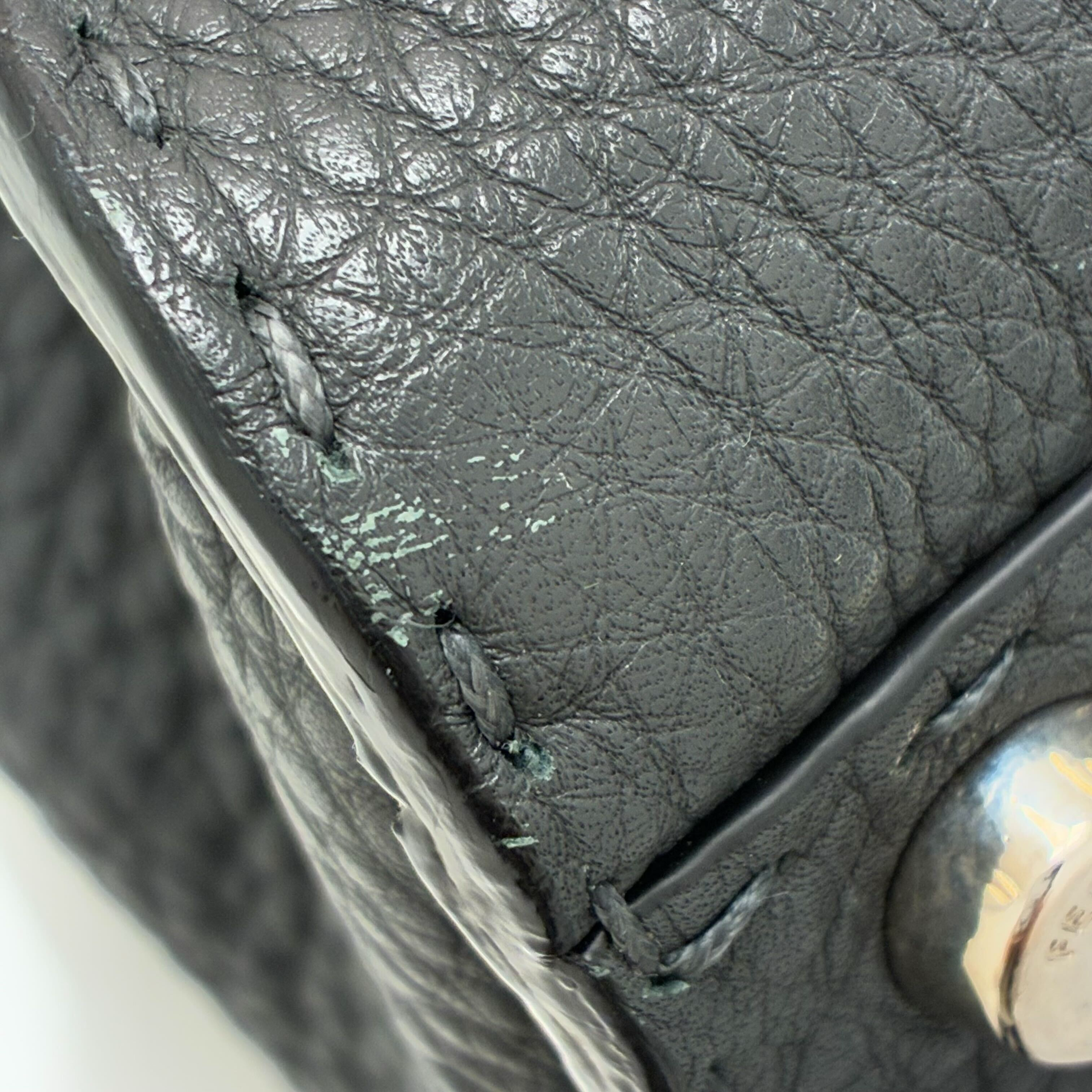 Fendi Gray Leather Peekaboo 2way Handbag