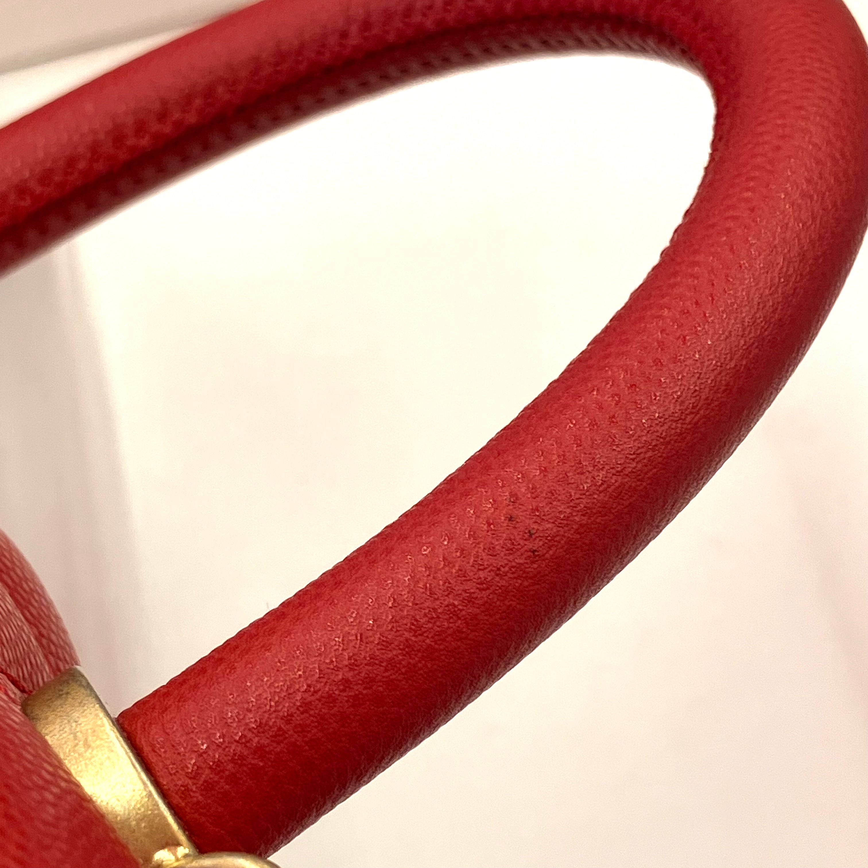 Chanel 2019 Red Caviar Skin Coco Handle 2way Shoulder Handbag