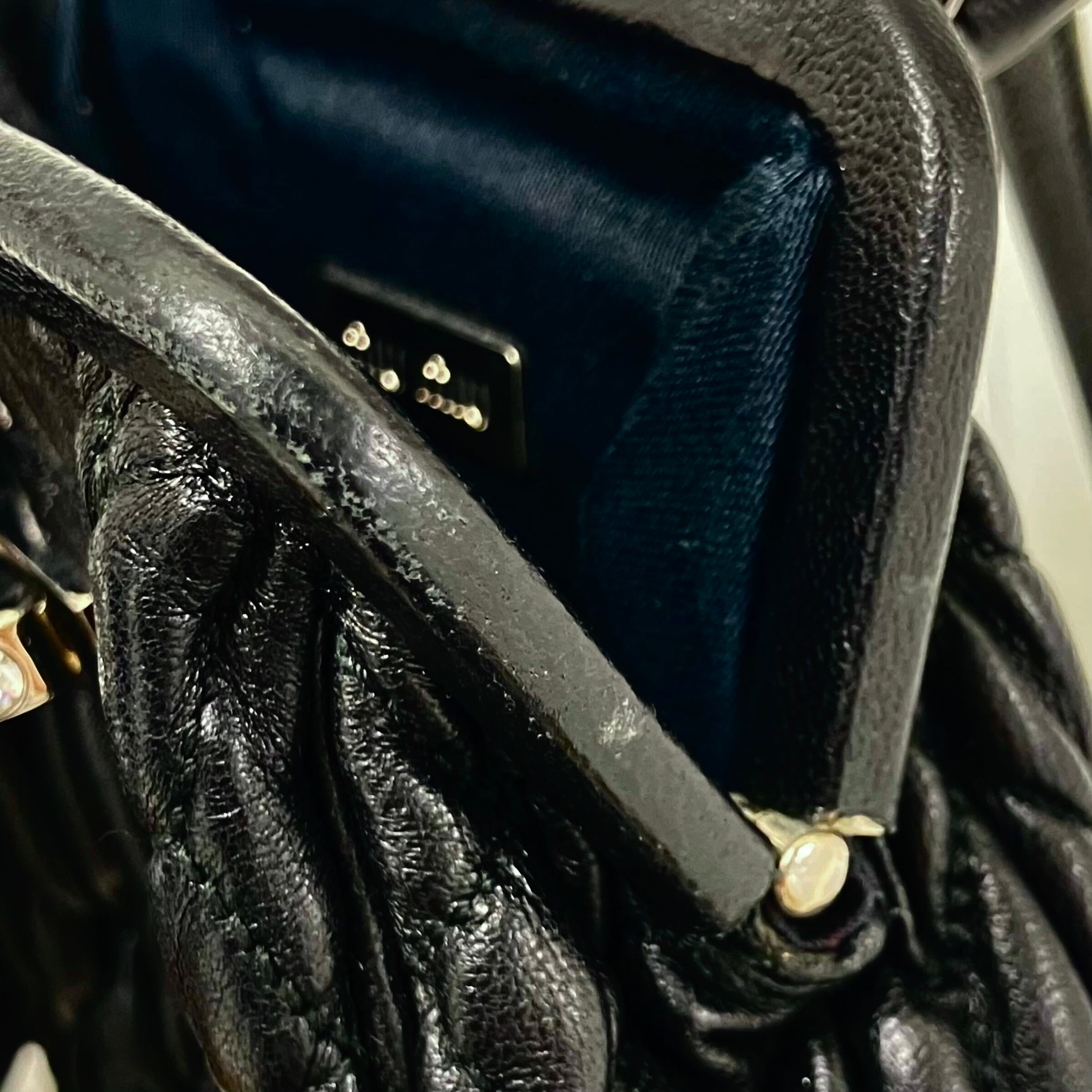 Miu Miu Black Lambskin Matelasse Shoulder Bag 194