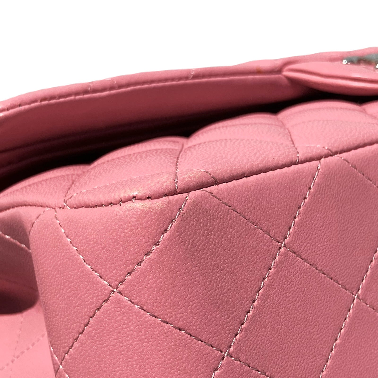 Chanel Pink Lambskin Medium Classic Double Flap Shoulder Bag