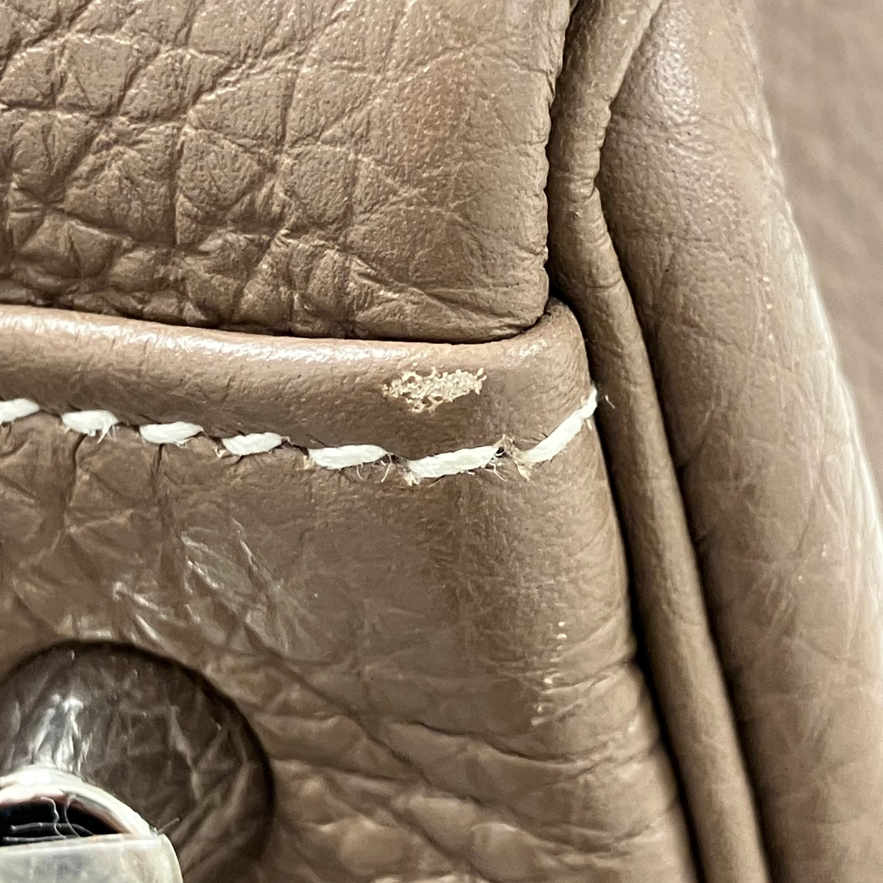 Hermes Etoupe Gray Togo Kelly 40 Retourne 2way Shoulder Handbag