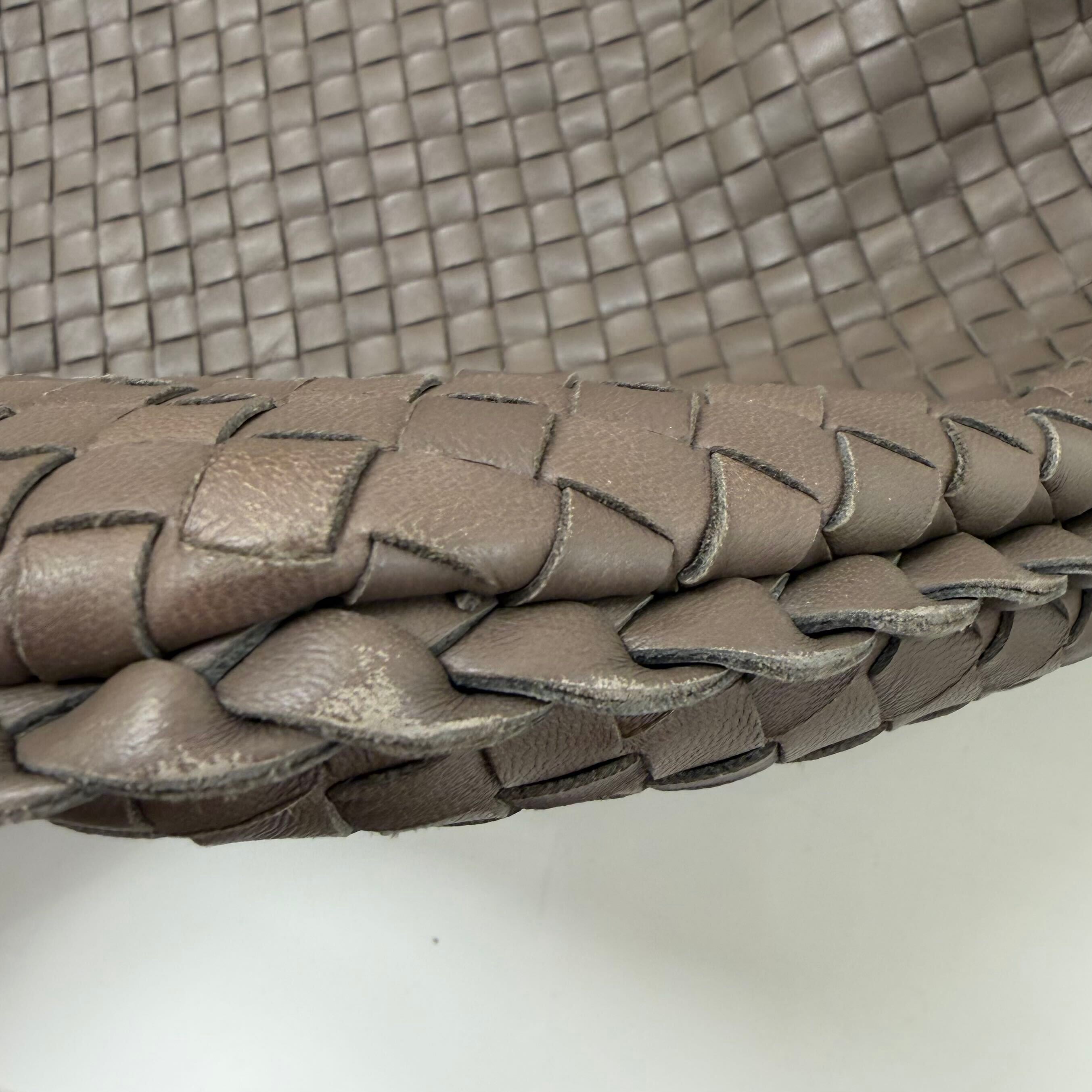 Bottega Veneta Brown Lambskin Intrecciato Hobo Handbag
