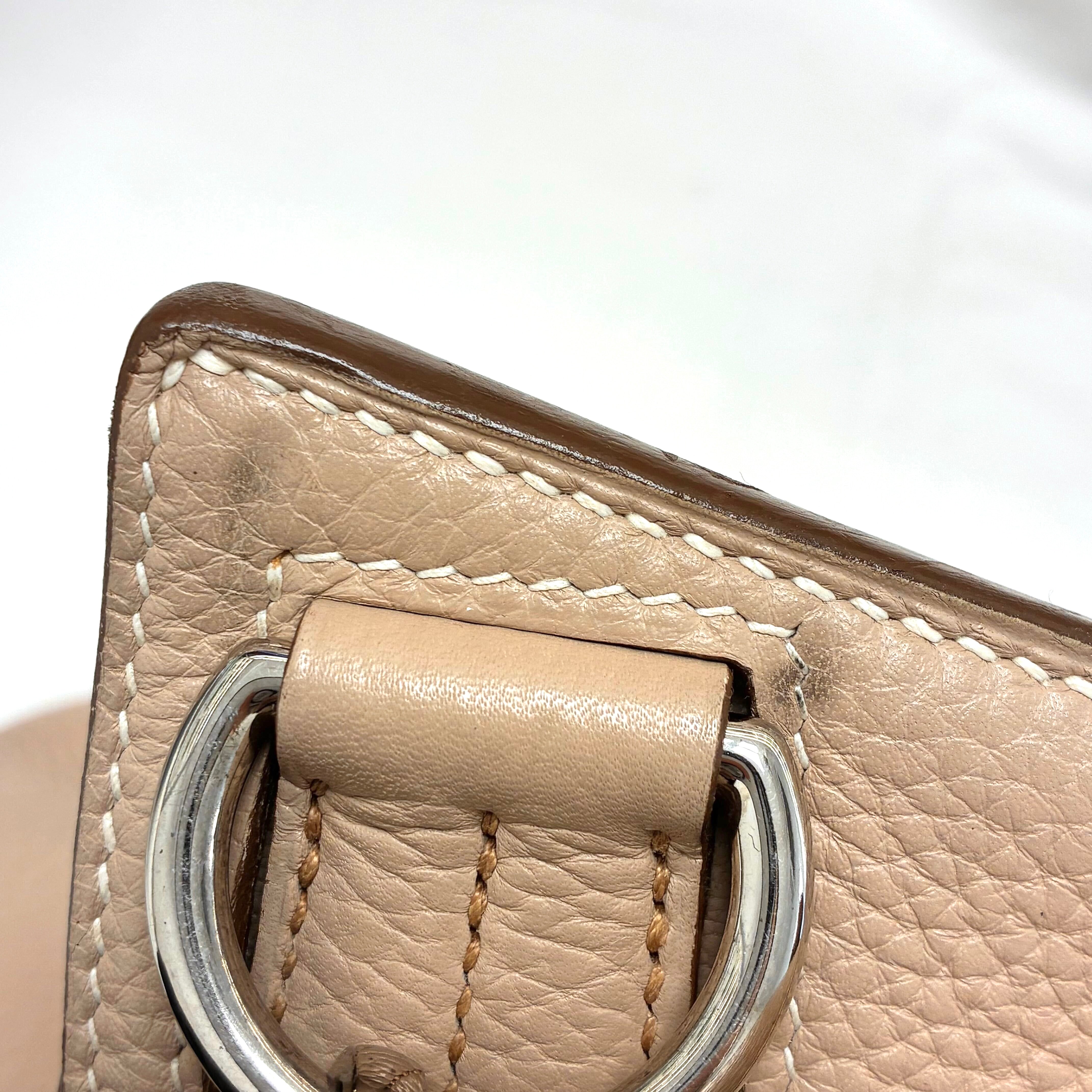 Hermes 2013 Argile Taurillon Clemence Jypsiere 34 Shoulder Bag