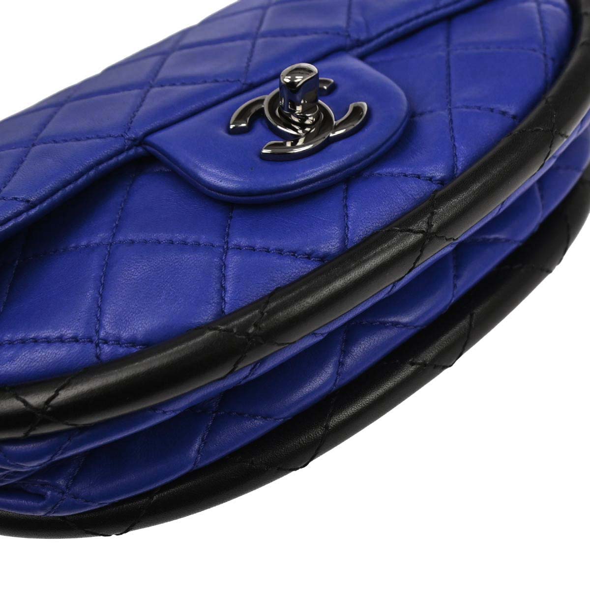 Chanel Blue Lambskin Hula Hoop Small Handbag