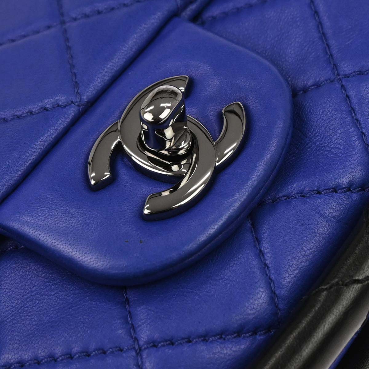 Chanel Blue Lambskin Hula Hoop Small Handbag