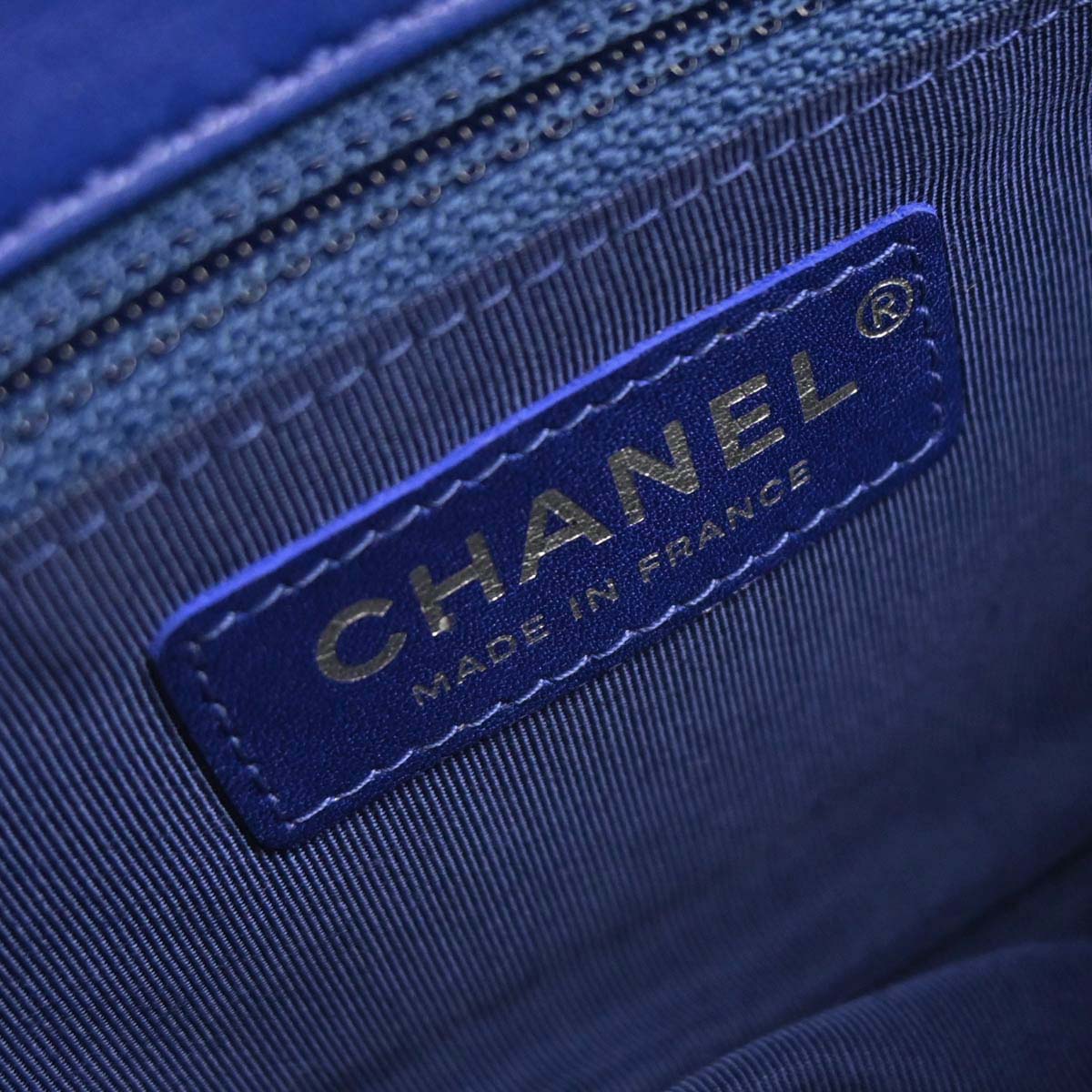 Chanel Blue Lambskin Hula Hoop Small Handbag