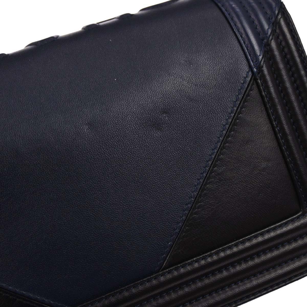 Boy Chanel 2017 Navy Black Lambskin Medium Shoulder Bag