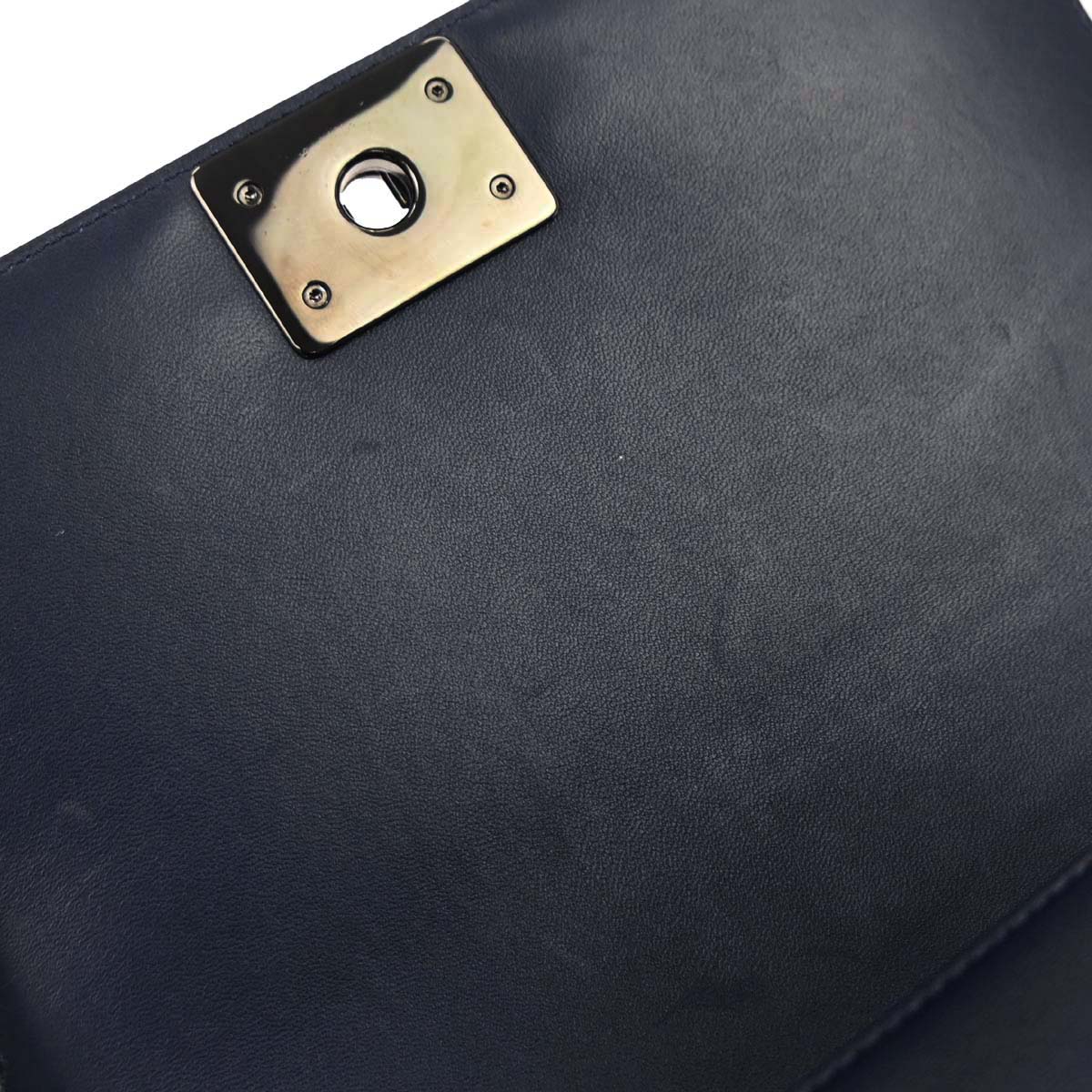 Boy Chanel 2017 Navy Black Lambskin Medium Shoulder Bag