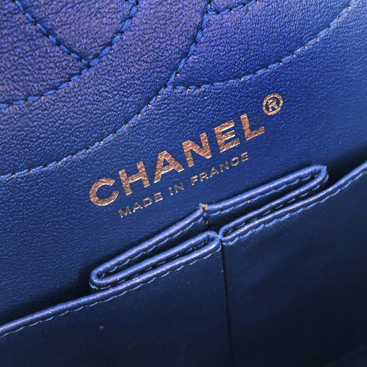 Chanel 2012-2013 Blue Cotton 2.55 Classic Flap Shoulder Bag