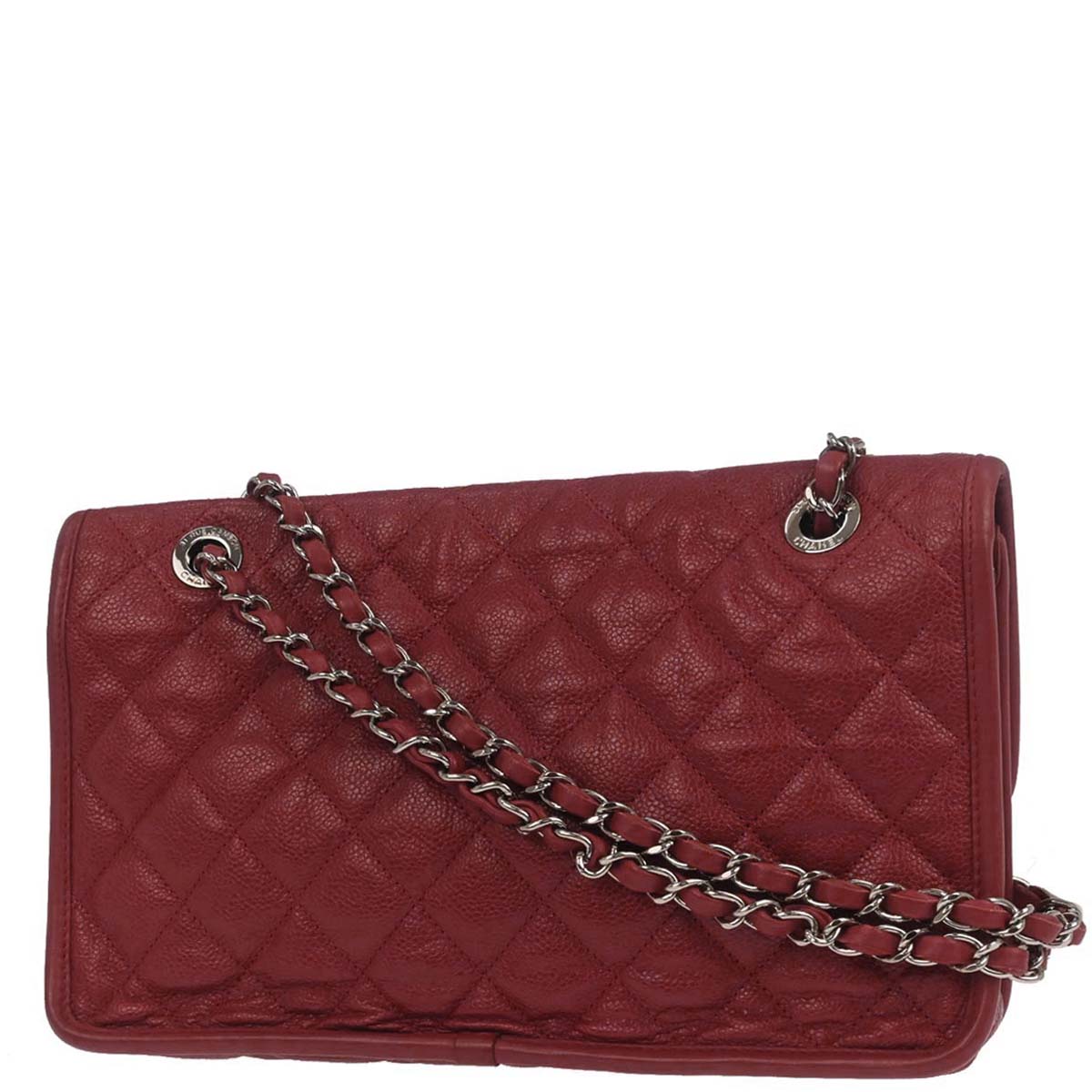 Chanel 2012-2013 Red Caviar Skin French Riviera Shoulder Bag