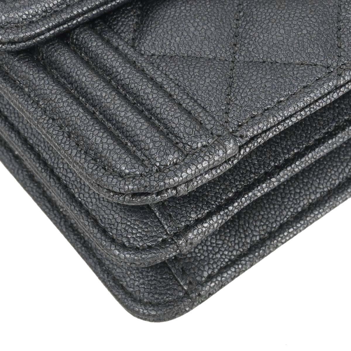 Boy Chanel 2019 Metallic Silver Caviar Skin North South Boy Flap Shoulder Bag