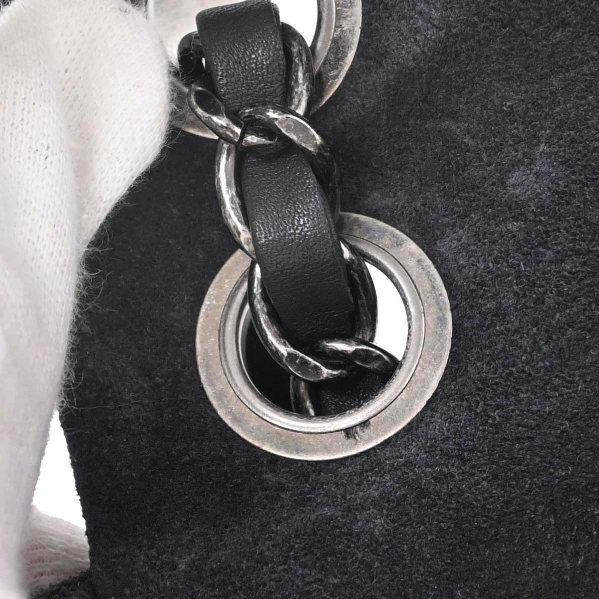 Chanel 2013-2014 Gray Suede Paris-Edinburgh Saltire Single Flap Shoulder Bag