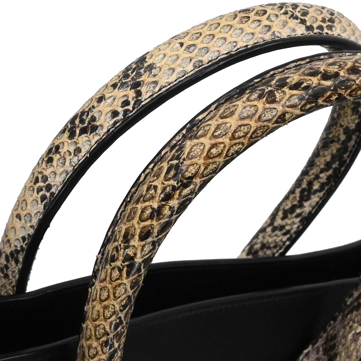 Saint Laurent * Black Python Sac de Jour 2way Shoulder Handbag