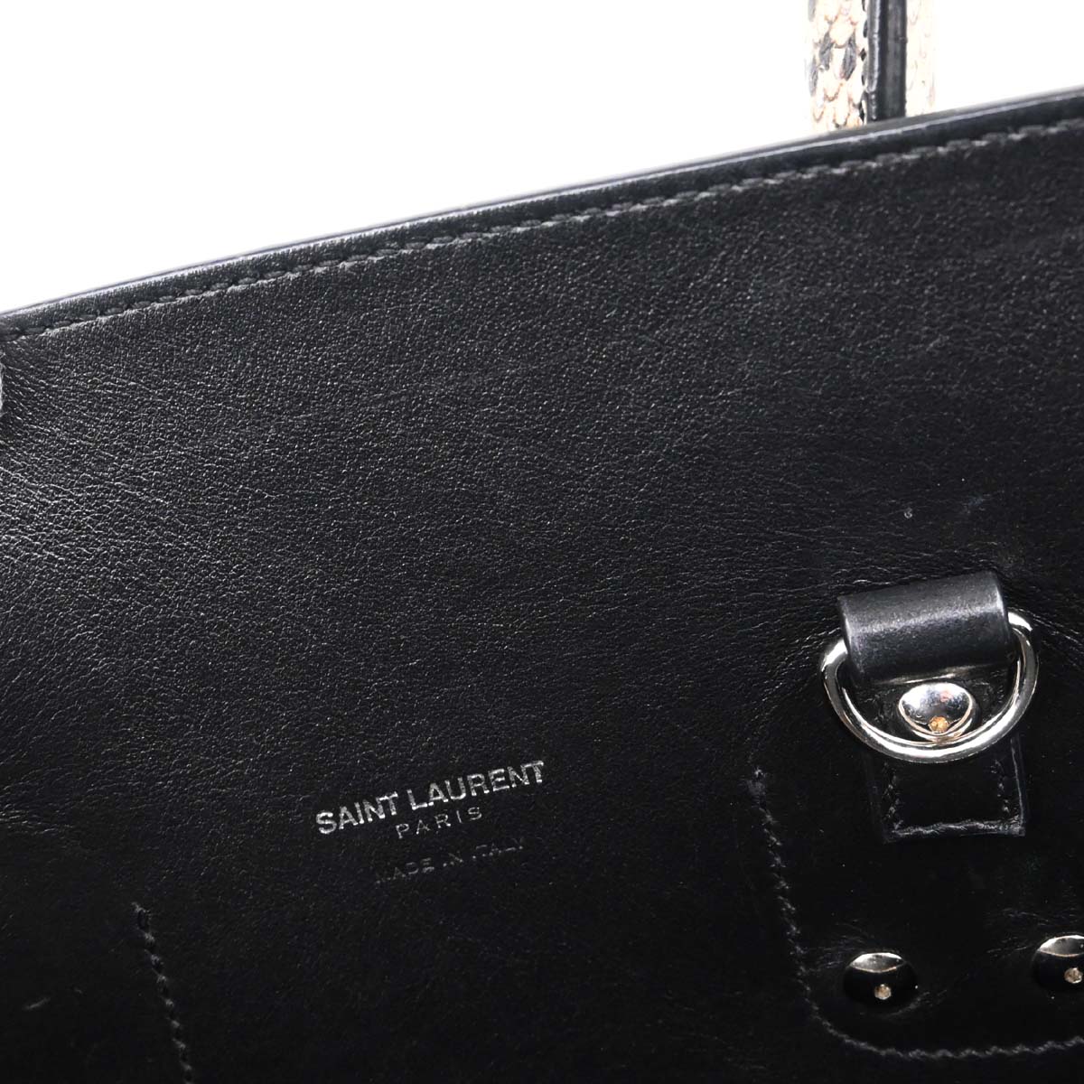 Saint Laurent * Black Python Sac de Jour 2way Shoulder Handbag