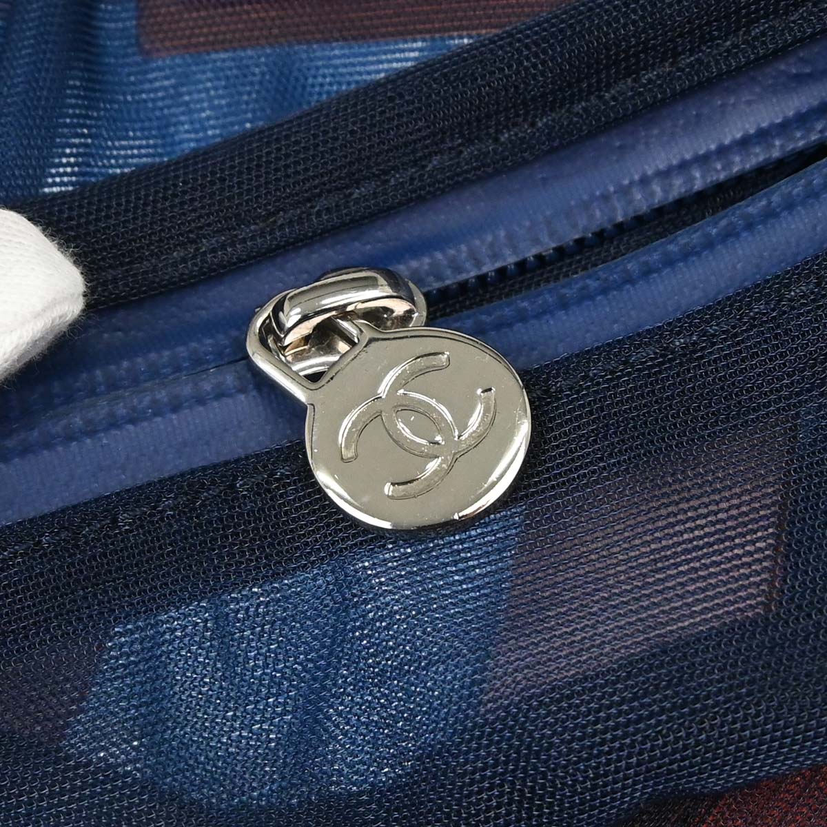 Chanel 2019 Blue Nylon Mesh Doudoune Logo Backpack