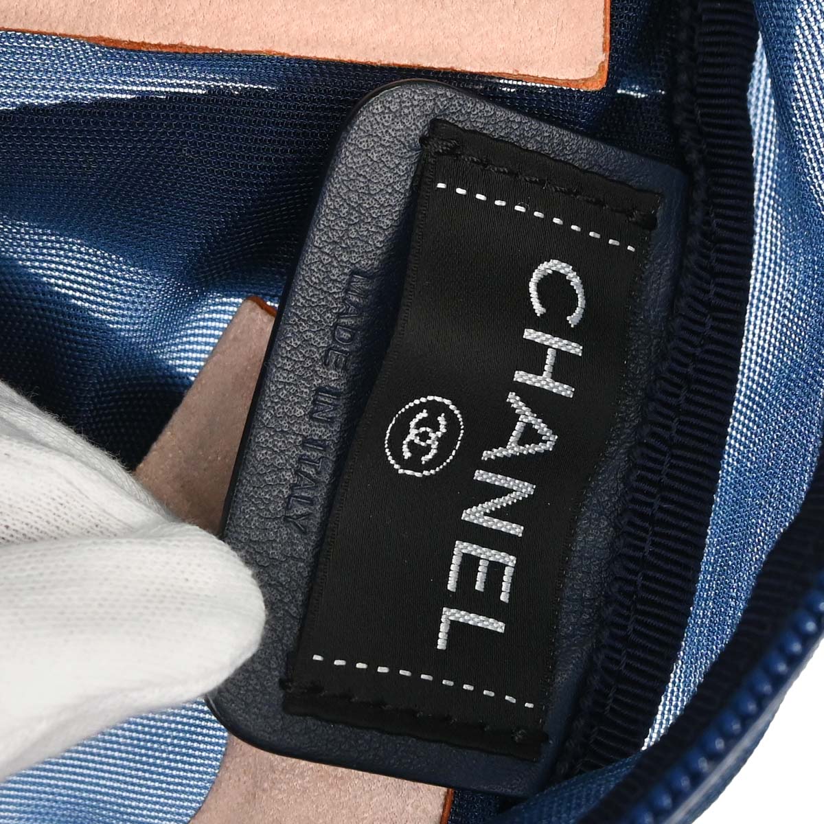 Chanel 2019 Blue Nylon Mesh Doudoune Logo Backpack