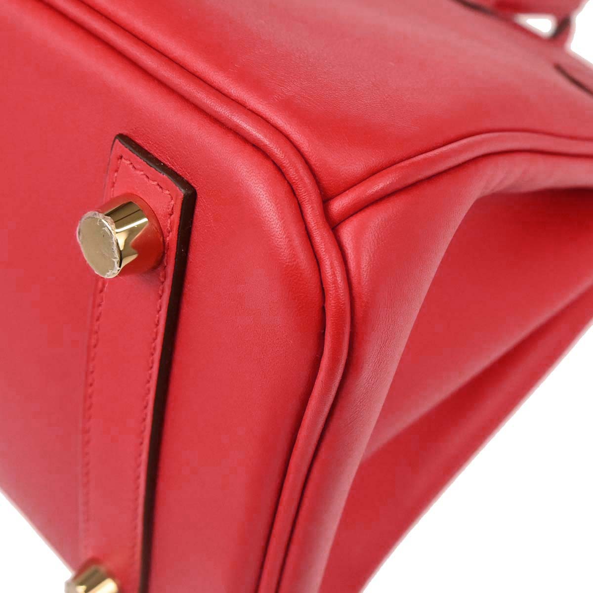 Hermes Rouge Vif Swift Birkin 25 Handbag
