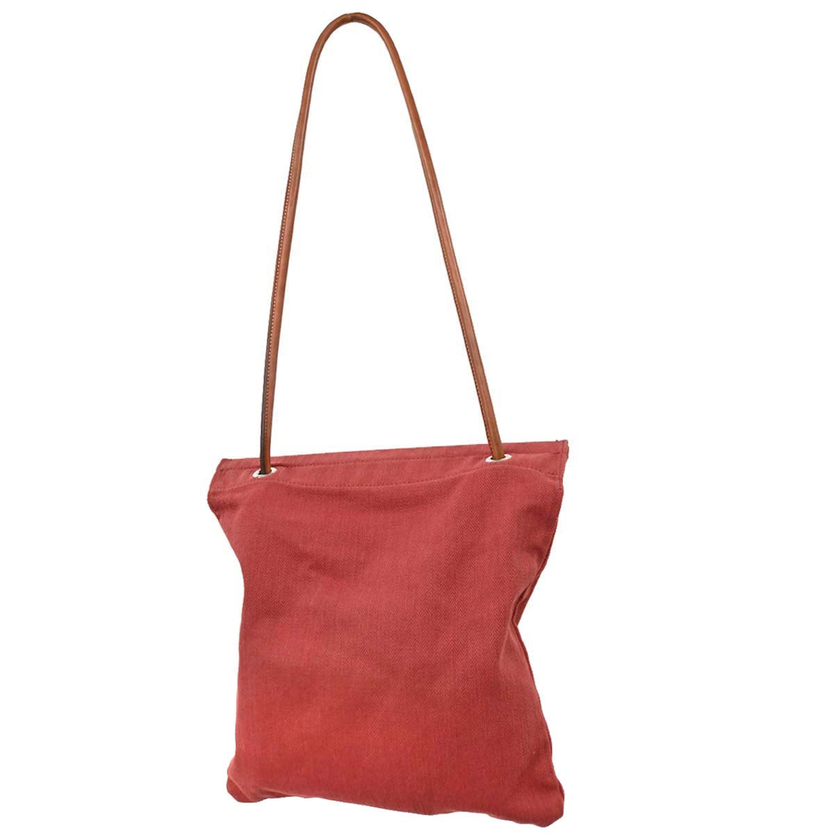Hermes Rouge H Toile Chevrons Barenia Aline MM Shoulder Bag
