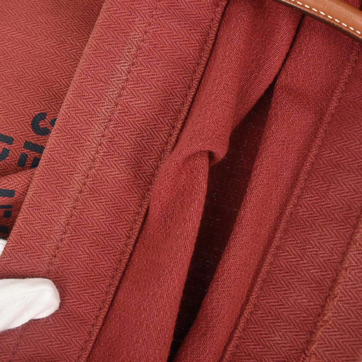 Hermes Rouge H Toile Chevrons Barenia Aline MM Shoulder Bag