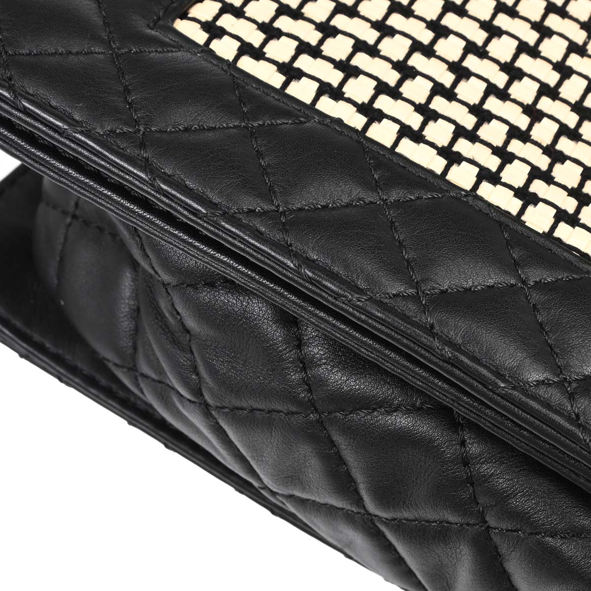 Boy Reverso Chanel Black Beige Lambskin Medium Shoulder Bag