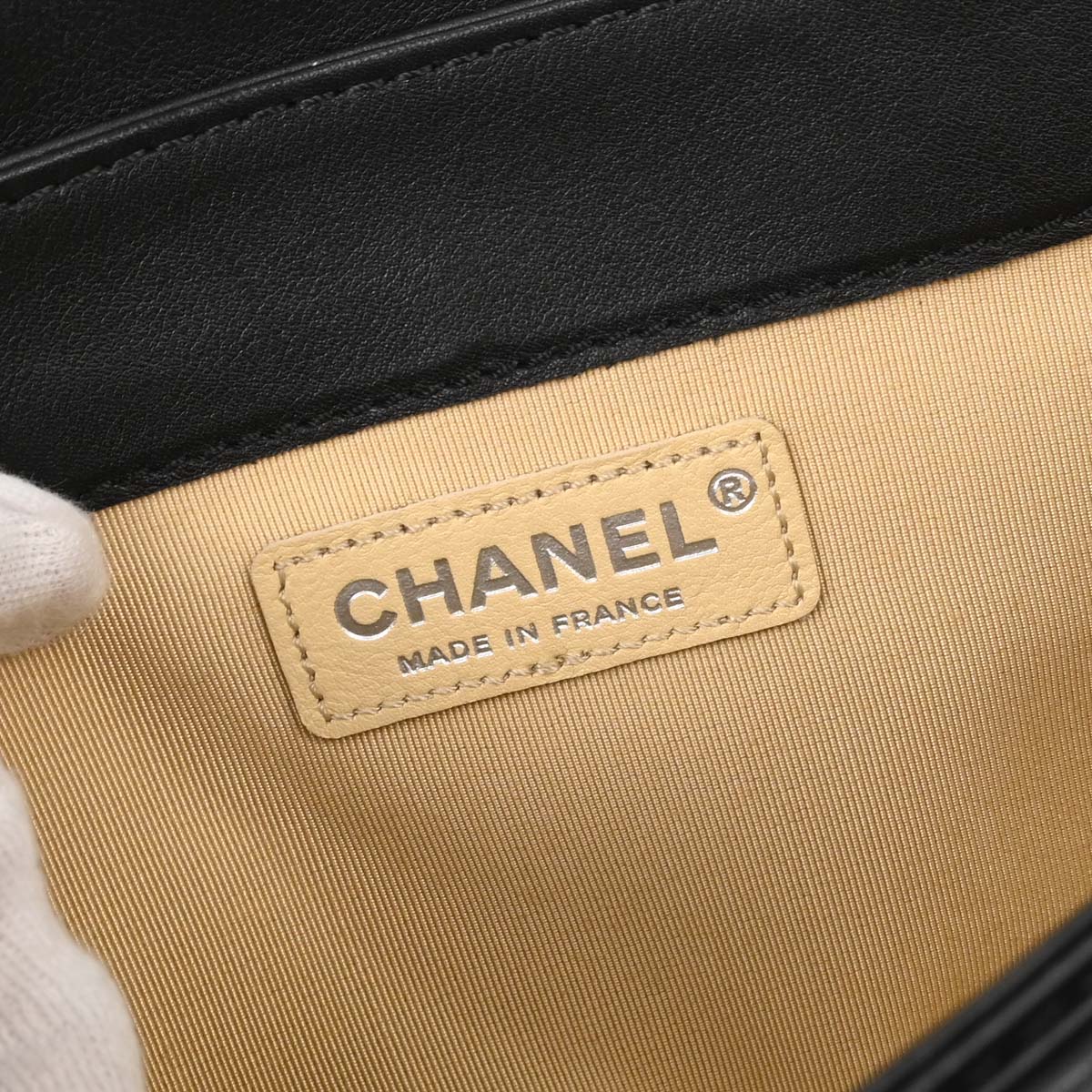 Boy Reverso Chanel Black Beige Lambskin Medium Shoulder Bag