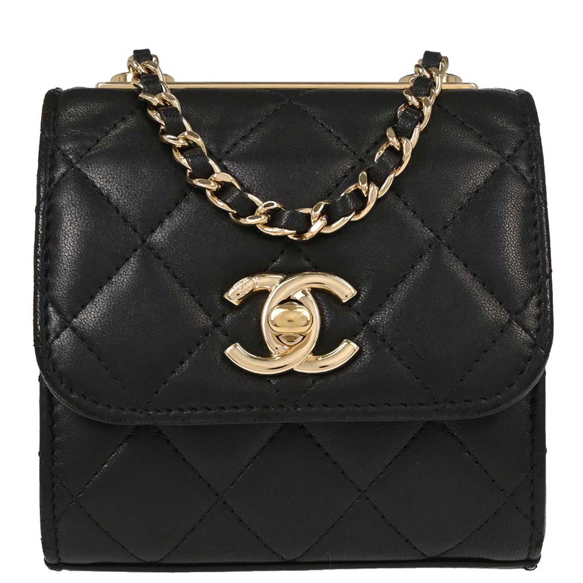Chanel Black Lambskin Trendy CC Cardholder On Chain Shoulder Bag
